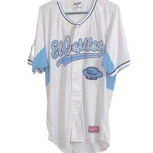 Rawlings El Capitan Baseball Jersey White Blue Number 15 Mens Size 40